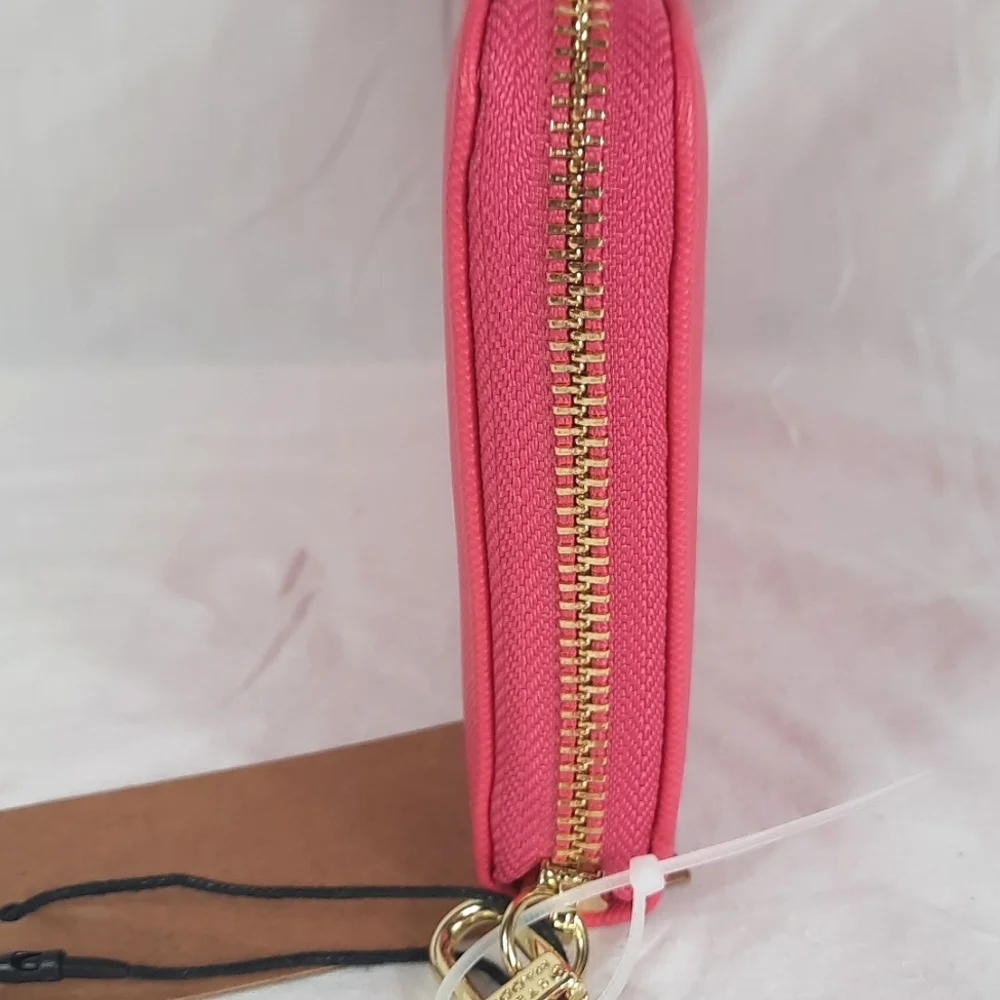 Steve Madden Zip Around Wallet Clutch Pink Flash Gold NEW with Tag - Picture 7 of 13